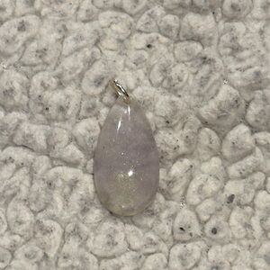 Elegant Teardrop Pendant in Purple and Silver (handmade)